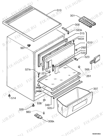 Взрыв-схема холодильника Electrolux TK13710 - Схема узла Housing 001